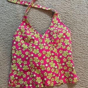 Pink and green floral Lilly Pulitzer tank
